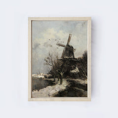 Vintage Print Framed | Dutch Windmill A01