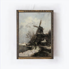 Vintage Print Framed | Dutch Windmill A01