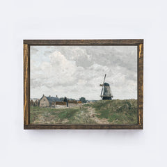 Vintage Art Print | Dutch Windmill A02