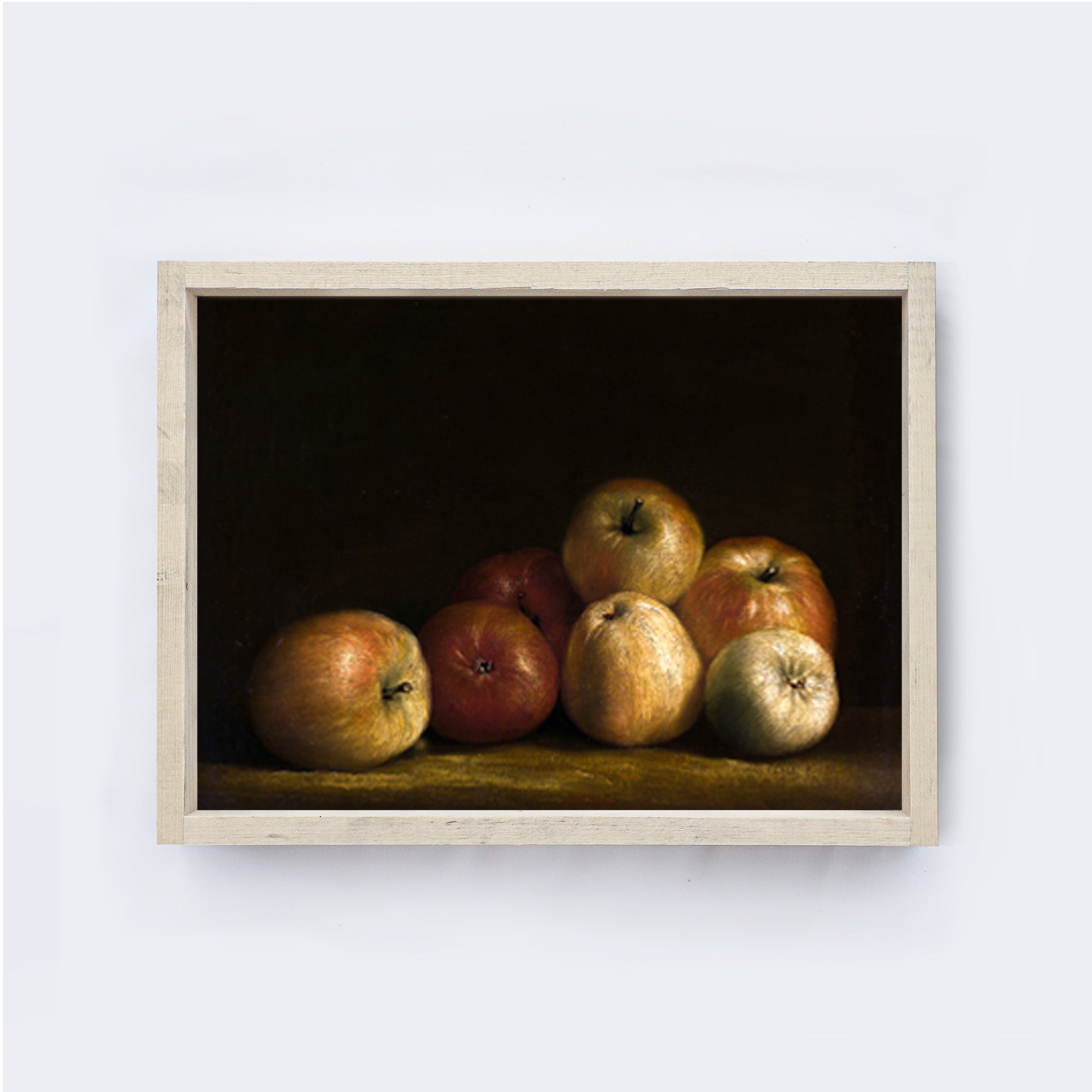 Vintage Art Print | Dark Apples Acrylic Painting A104