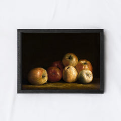 Vintage Art Print | Dark Apples Acrylic Painting A104