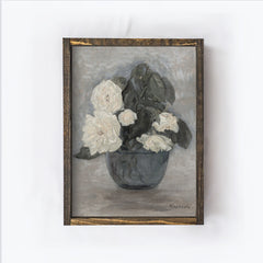 Vintage Print Framed | Flower Vase Painting A112