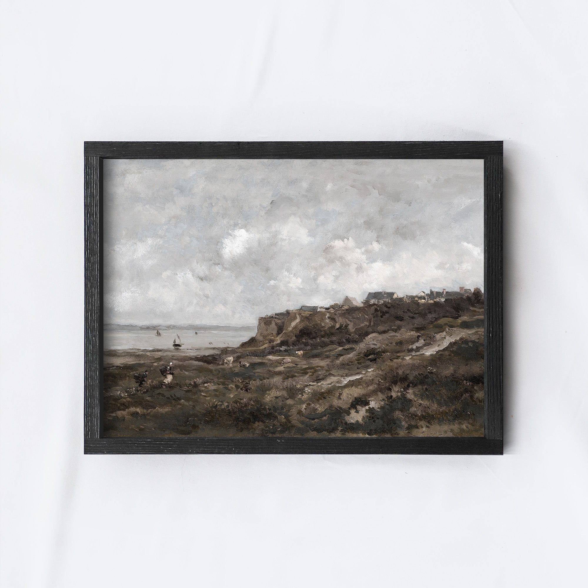 Vintage Print Framed | Landscape Sea Painting A128