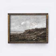 Vintage Print Framed | Landscape Sea Painting A128