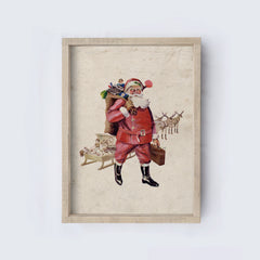 Santa Claus Christmas Print | Vintage Watercolour A251