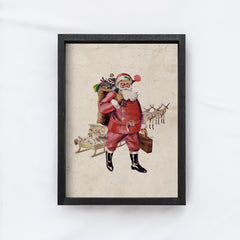 Santa Claus Christmas Print | Vintage Watercolour A251