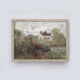 Framed Vintage Art Garden Painting A282