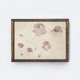 Vintage Abstract Flower Watercolor Art Framed A318