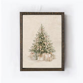 Vintage Christmas Tree Watercolour Framed Art | A376