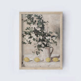 Vintage Flower Still Life With Lemons A76