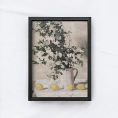 Vintage Flower Still Life With Lemons A76
