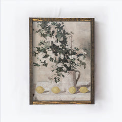 Vintage Flower Still Life With Lemons A76