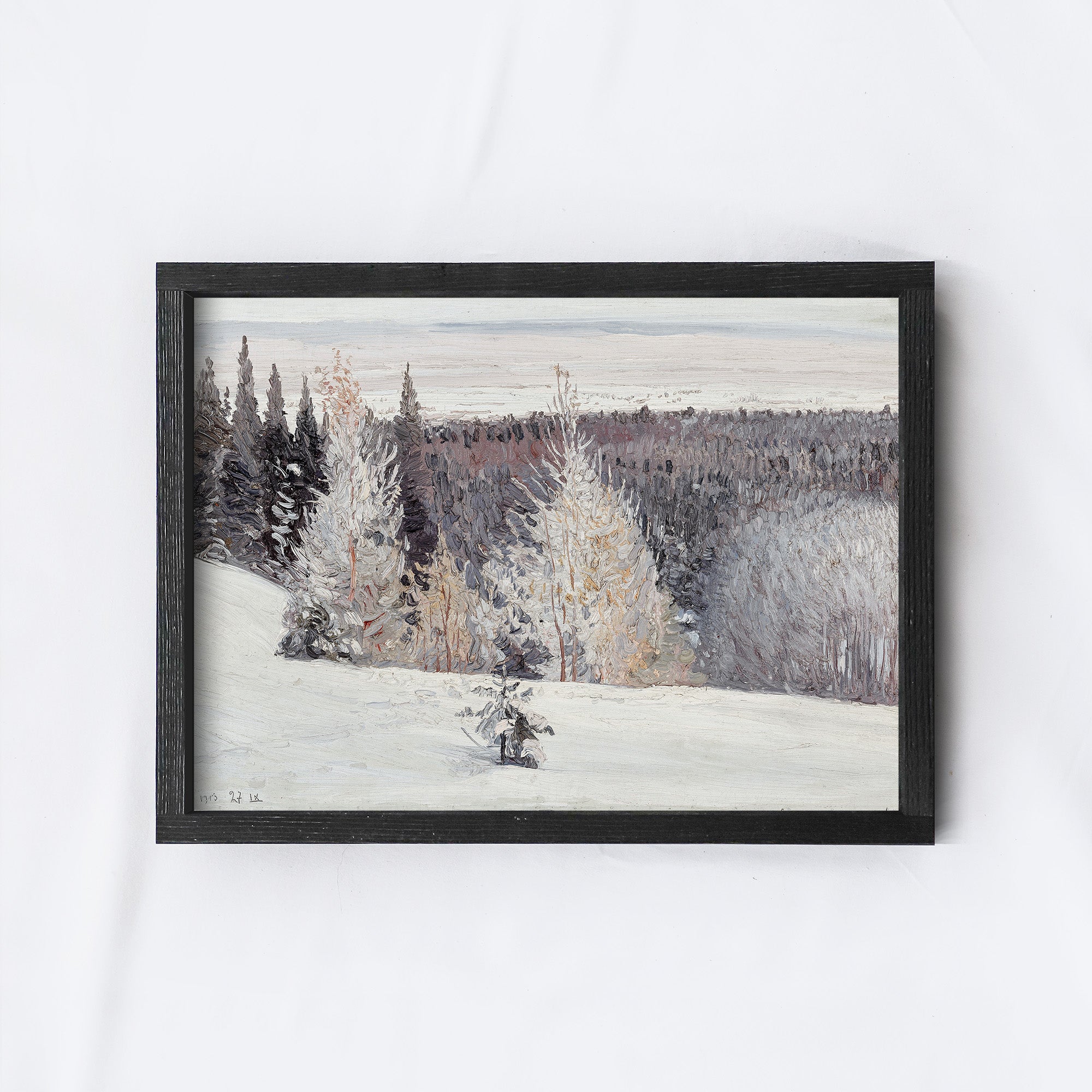Vintage Print Framed | Winter Trees A85
