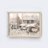 Vintage Print Framed | Flower Market In Holland A91