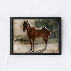 Vintage Print Framed | Horse Painting A96