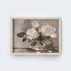Vintage Art Print | Neutral Vase Painting A99
