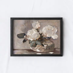 Vintage Art Print | Neutral Vase Painting A99