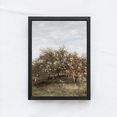 Vintage Apple Blossom Countryside Painting A29