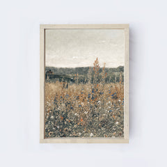 Vintage Wildflower Field Painting A32