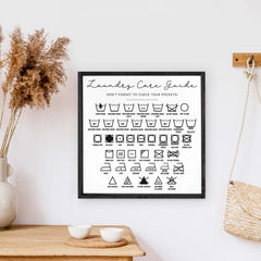 Laundry Care Symbols Guide Wood Sign