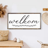 Welkom Wood Sign