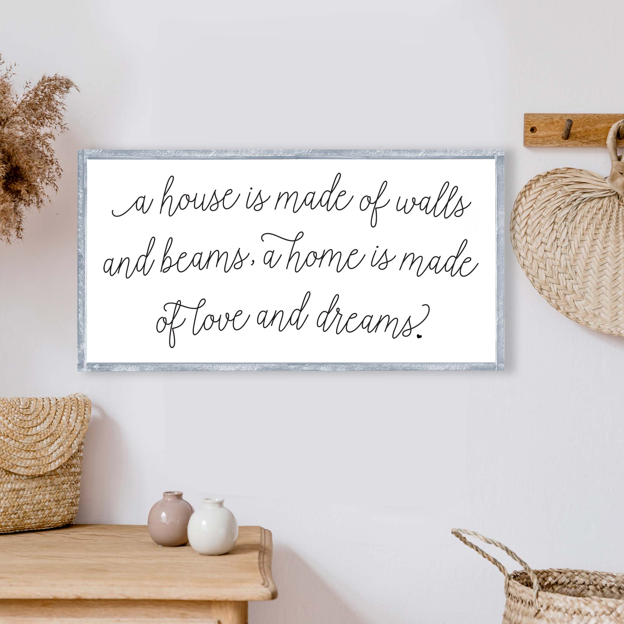 a house is made of walls and beams a home is made of love and dreams wood  sign. Hoekstra Decor. Wholesale wood signs