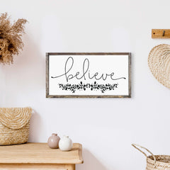 Believe Wood Sign