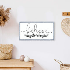 Believe Wood Sign