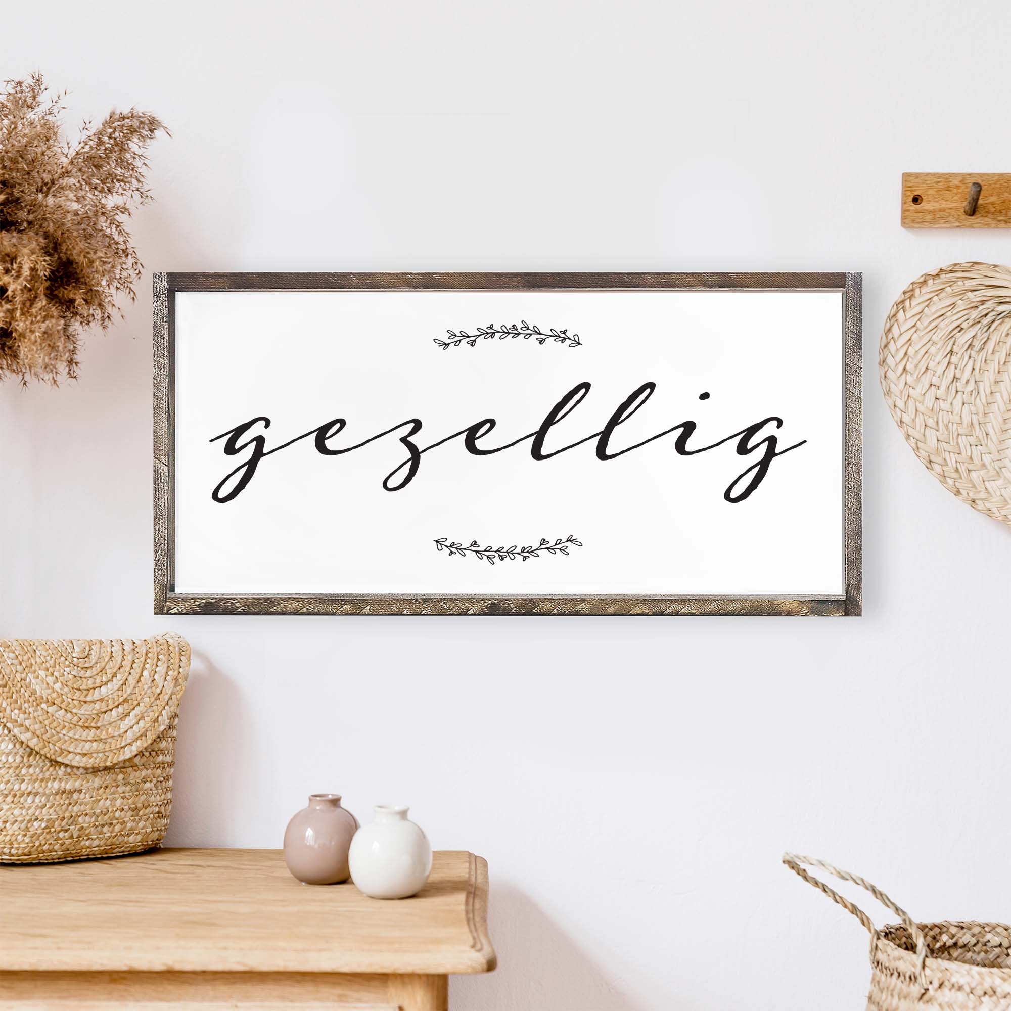 gezellig wood sign hoekstra decor