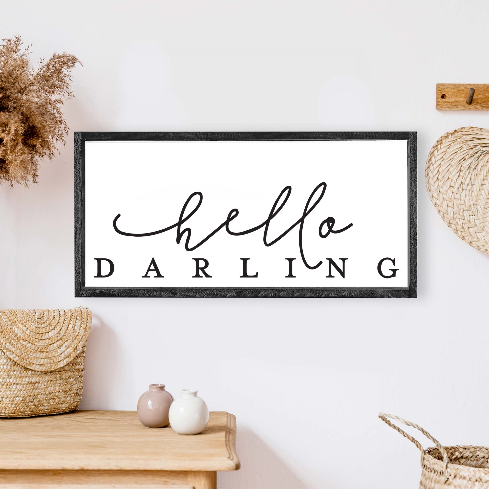 Hello Darling Wood Sign