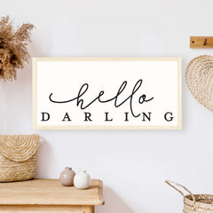 Hello Darling Wood Sign