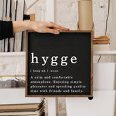 hygge definition wood sign