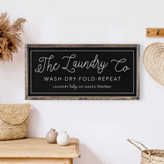 The Laundry Co Wood Sign