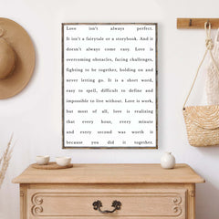 love isn't always perfect wood sign, hoekstra decor, wholesale wood signs canada
