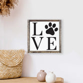 Dog Paw Love Wood Sign