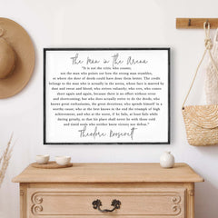 The Man In The Arena Wood Sign