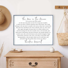 The Man In The Arena Wood Sign