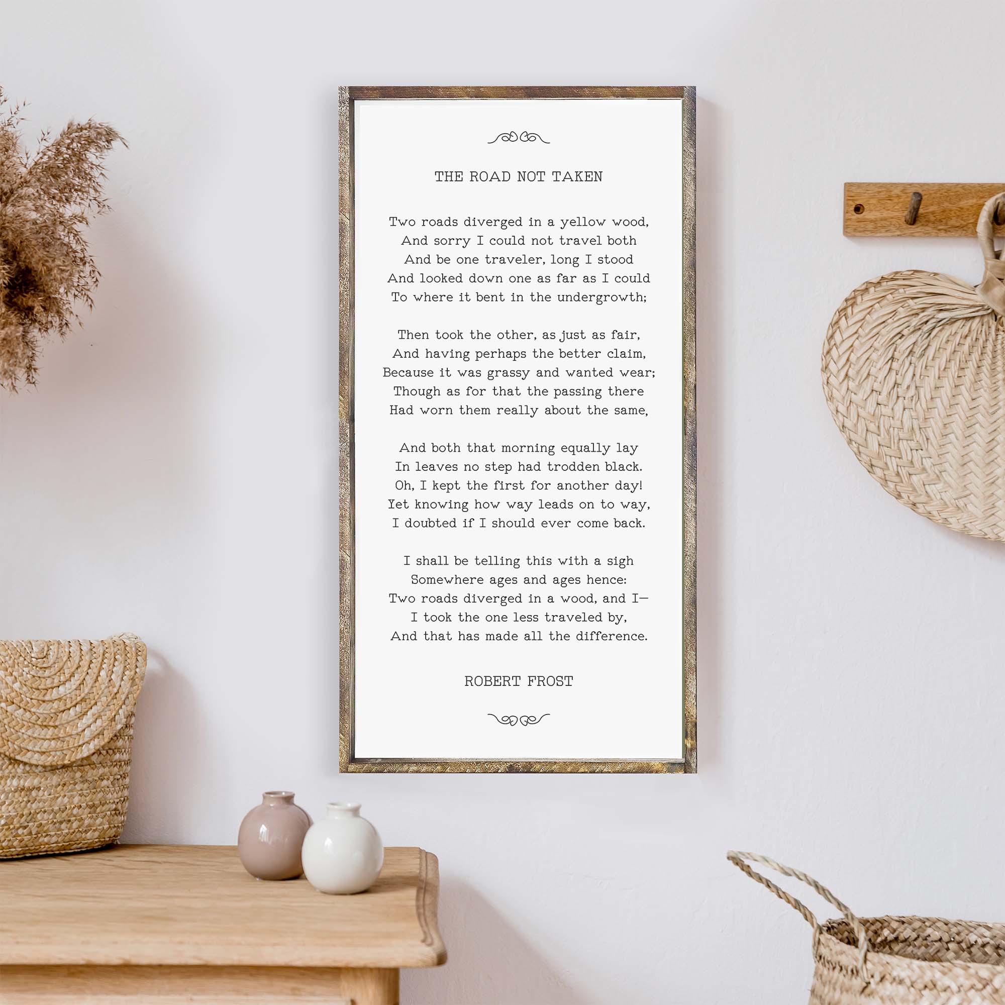 the road not taken wood sign the road not taken quote hoekstra decor wholesale wood signs