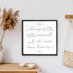 toilet paper wood sign