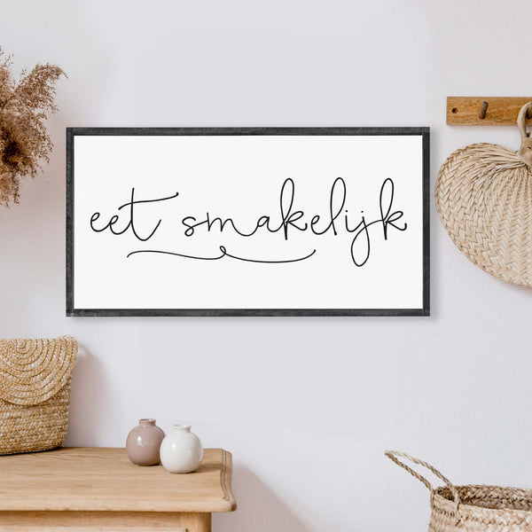 Large Dutch Eet Smakelijk Wood Sign