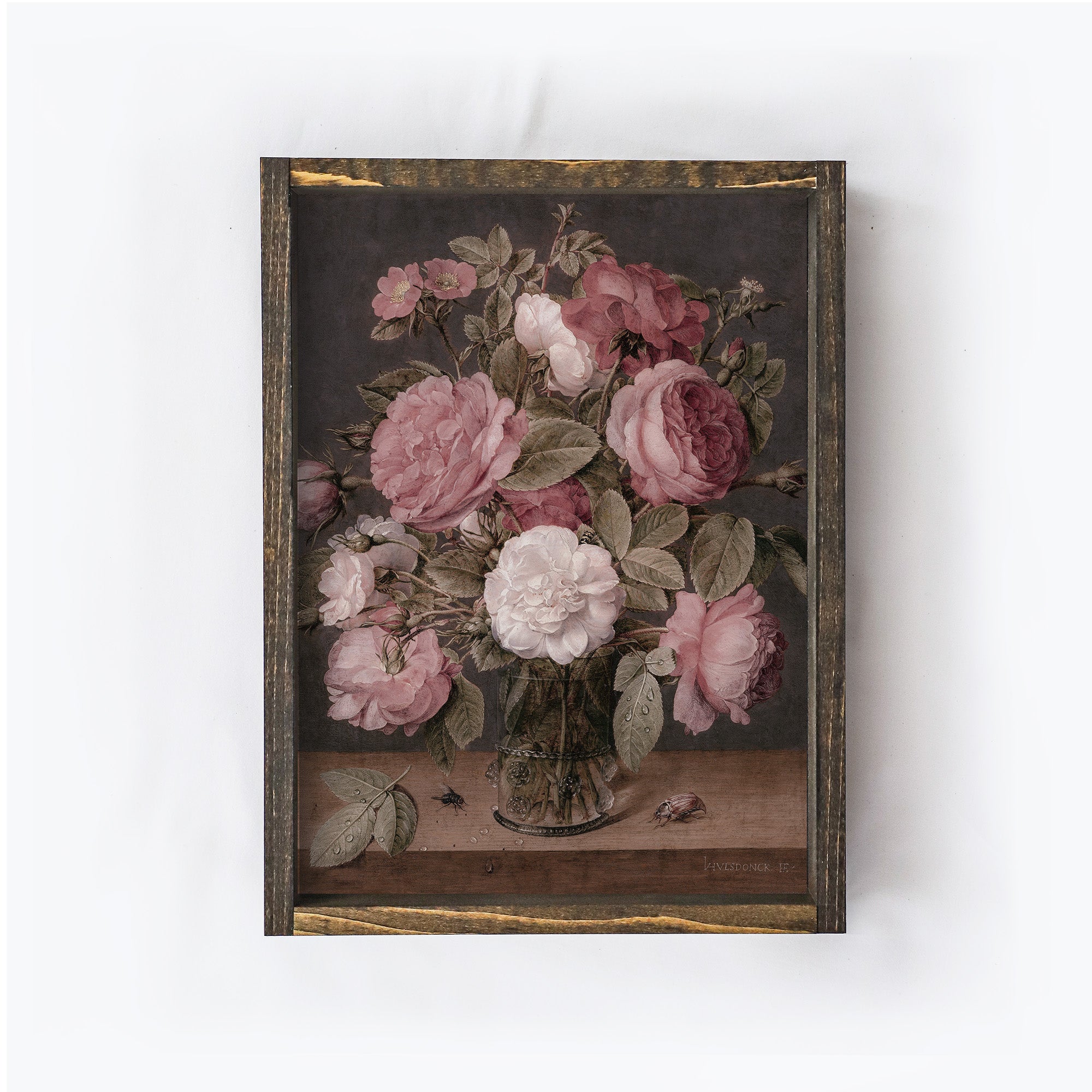 Vintage Print Framed | Floral Vase Painting A108