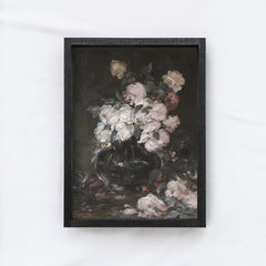 Vintage Wood Sign | Dark Florals Painting A132