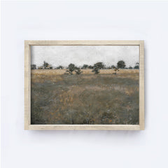 Vintage Print Framed | Landscape Meadow Print A151