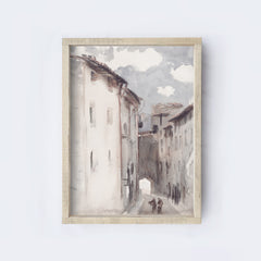 Vintage European Print | European Town Print A158