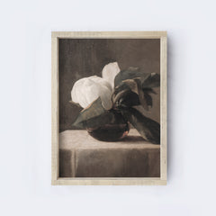 Magnolia Painting Framed | Vintage Flower Wall Art A161