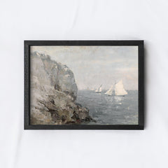 Vintage Sailboat Wall Art | Coastal Seascape Painting A162