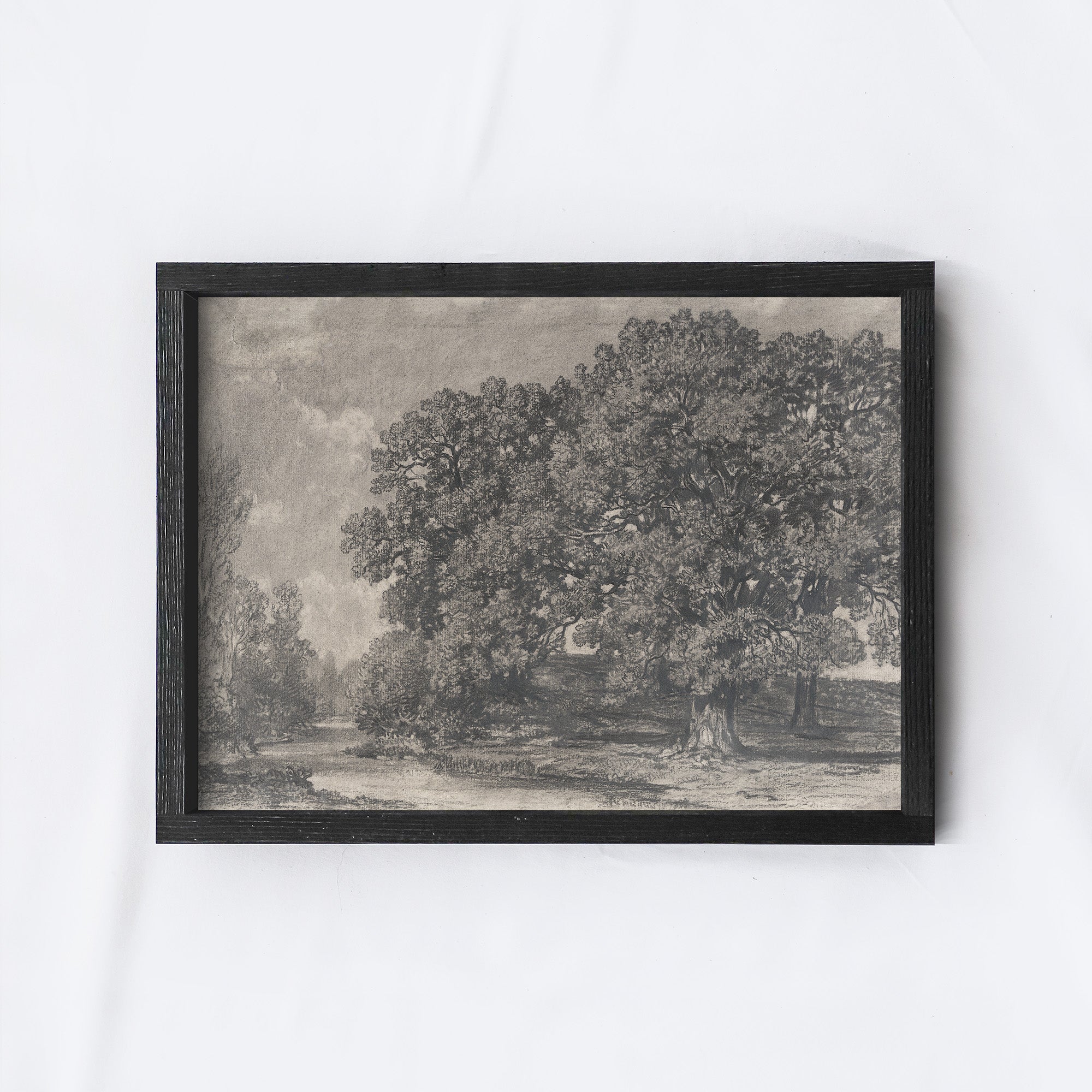 Landscape Drawing | Vintage Landscape Wood Sign A174