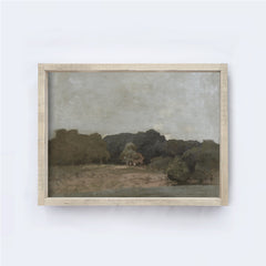 Landscape Drawing | Vintage Landscape Print A175