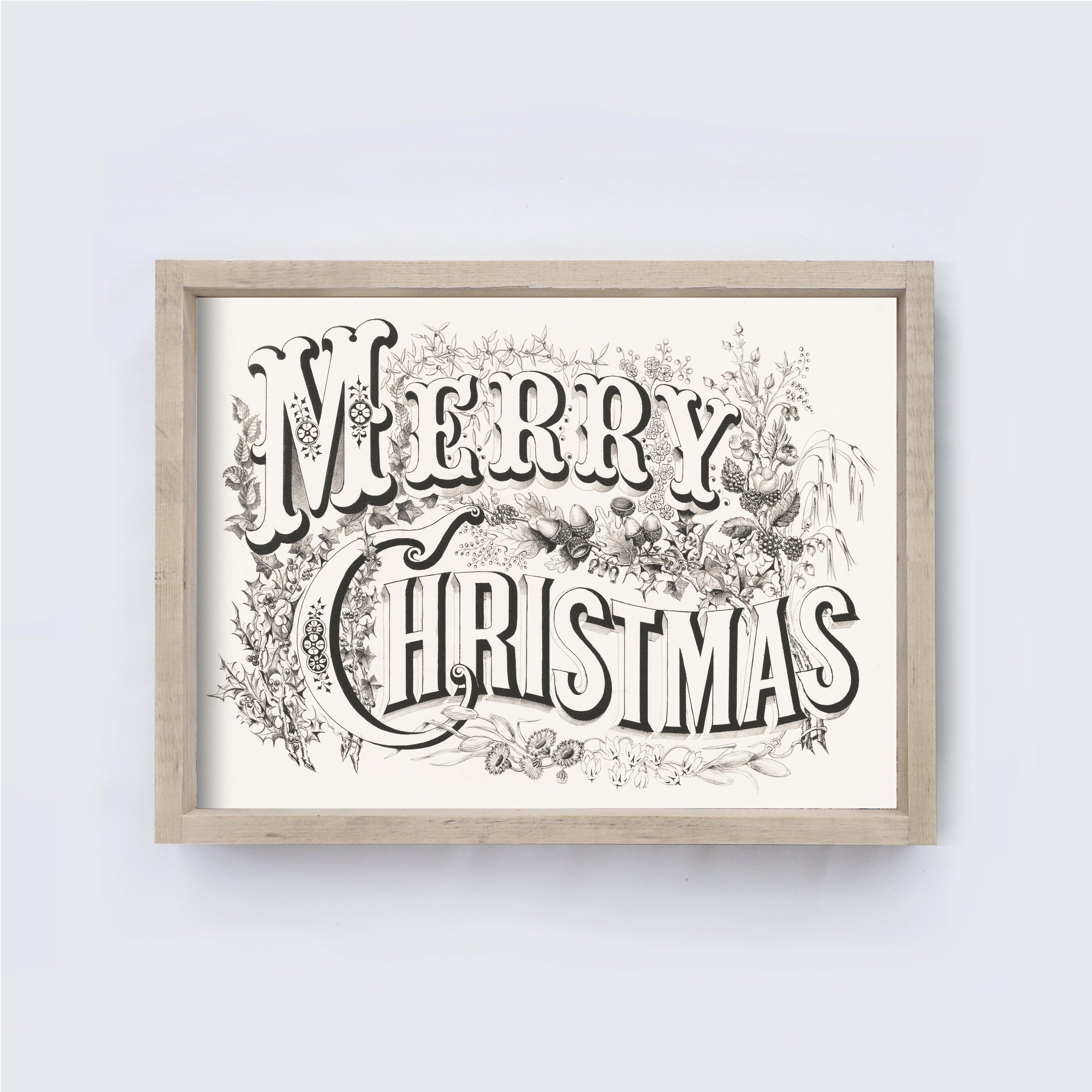 Merry Christmas Vintage Typography A256