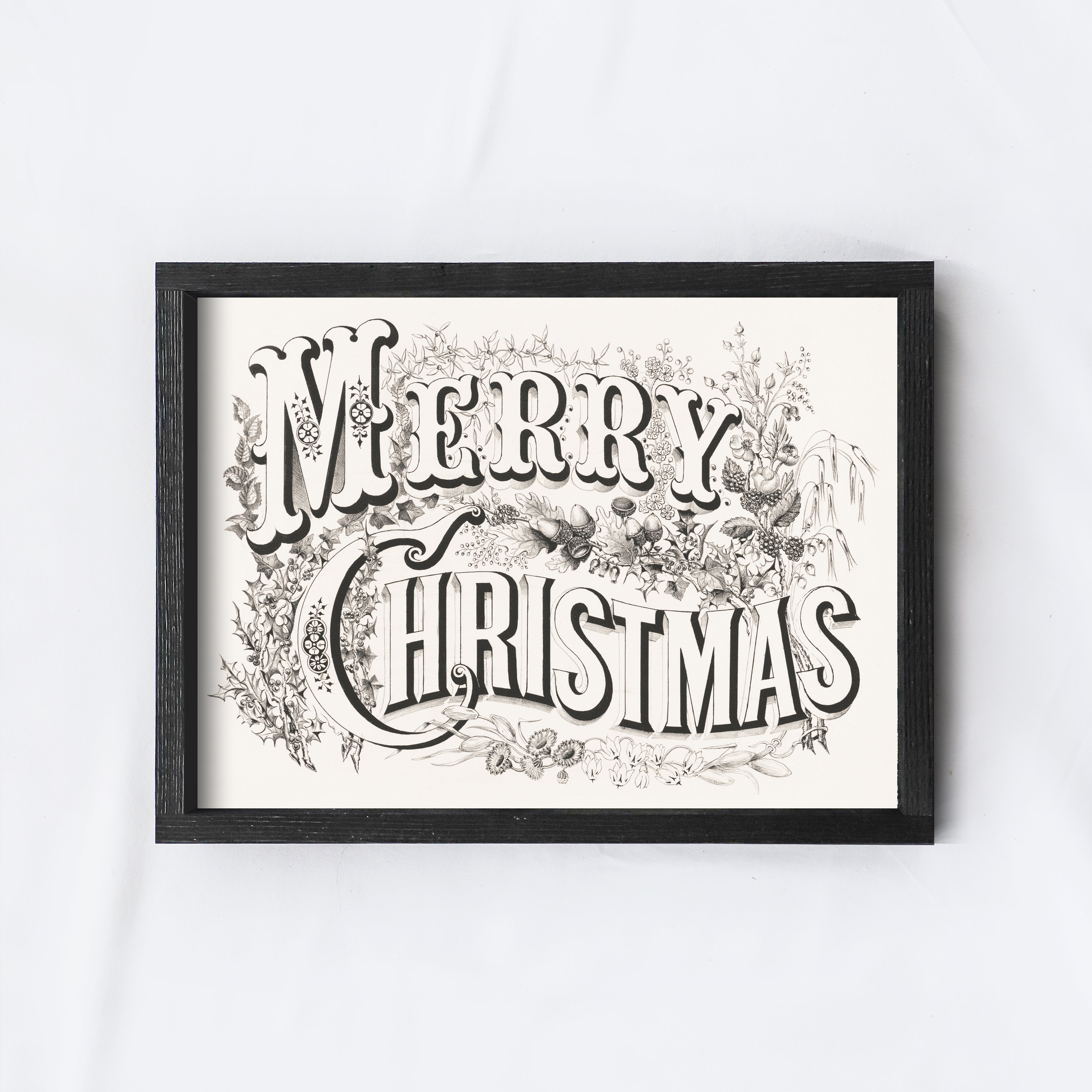 Merry Christmas Vintage Typography A256